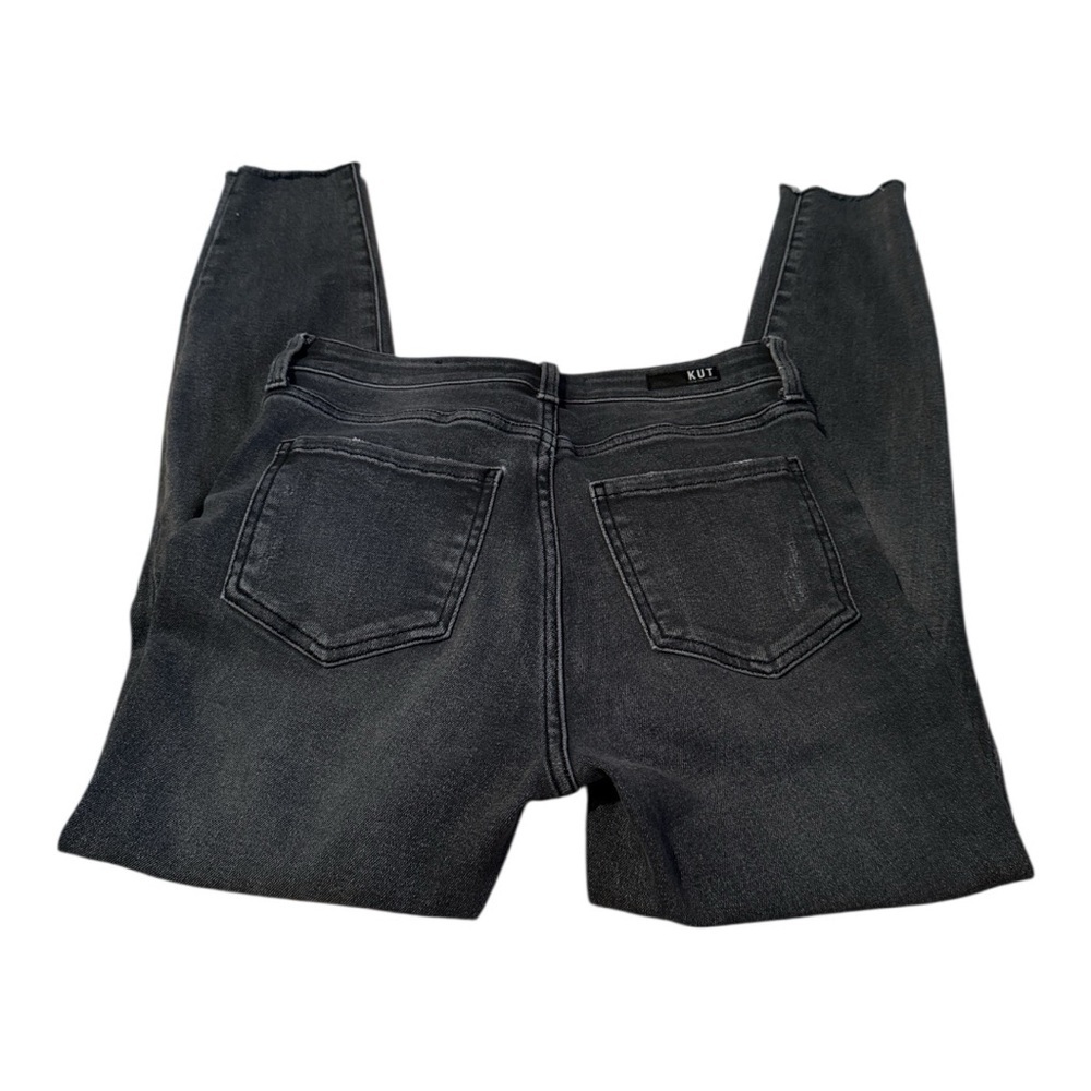Kut from the Kloth Black Distressed Skinny Jeans Donna Size 2 - Picture 2 of 4